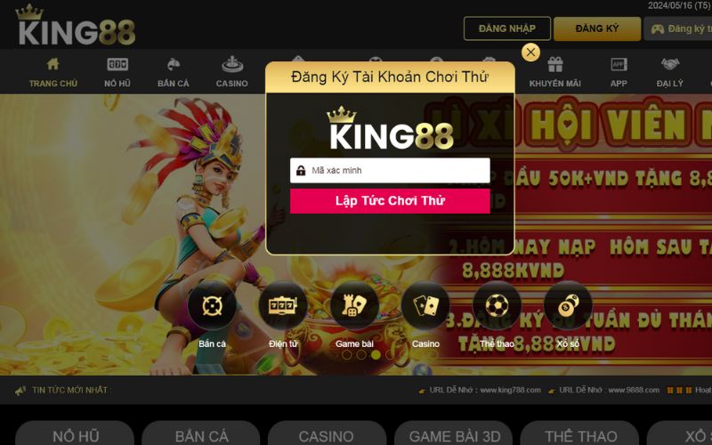 King88 cung cấp tài khoản chơi thử miễn phí